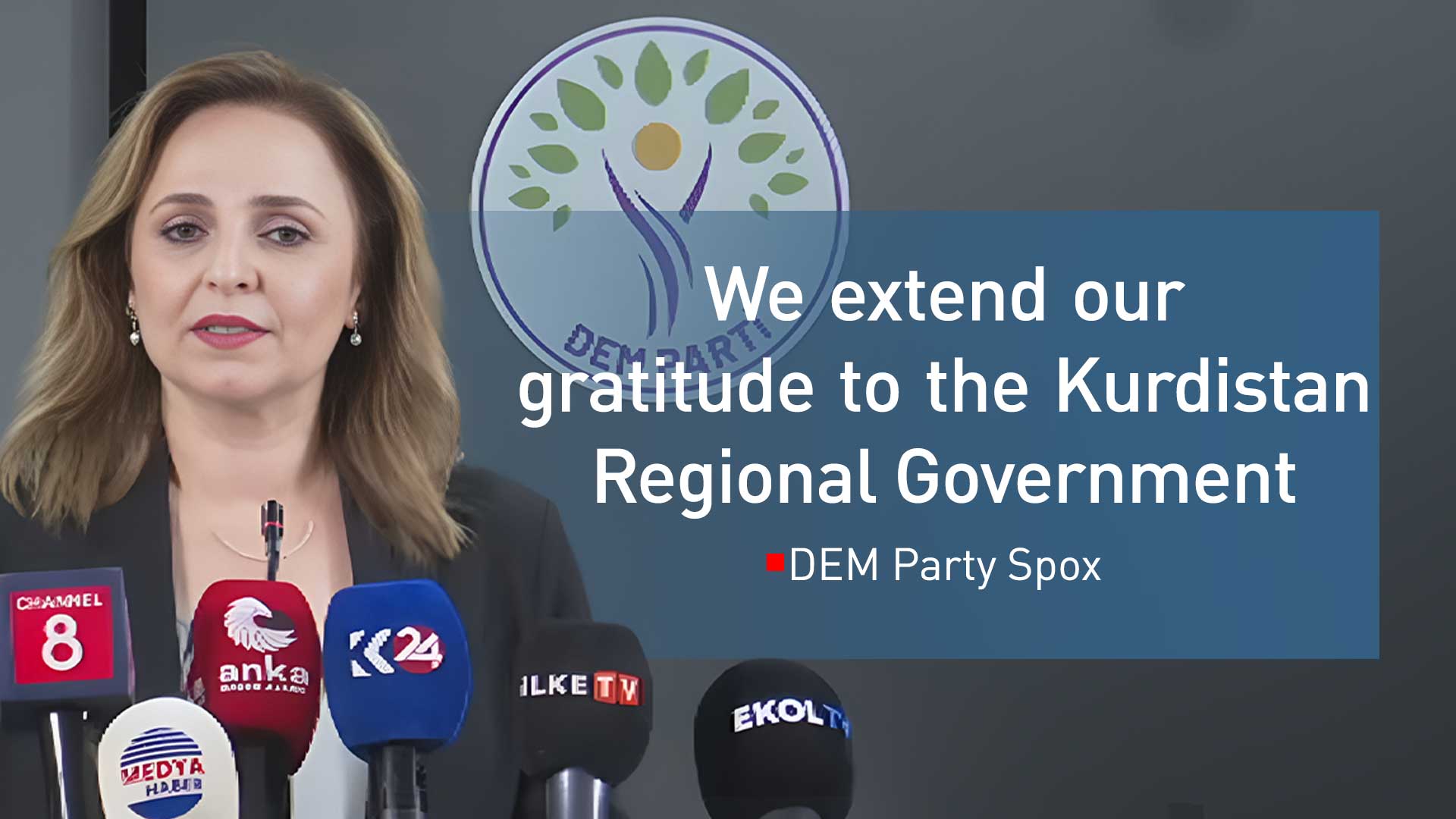 DEM Party spokesperson Ayşegül Doğan. (Graphic: Designed by Kurdistan24)