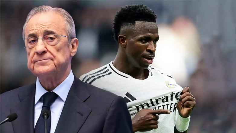 ڤینسیۆس هێرشبەری بەرازیلی و فلۆرێنتینیۆ پێرێز سەرۆكی ریال مەدرید