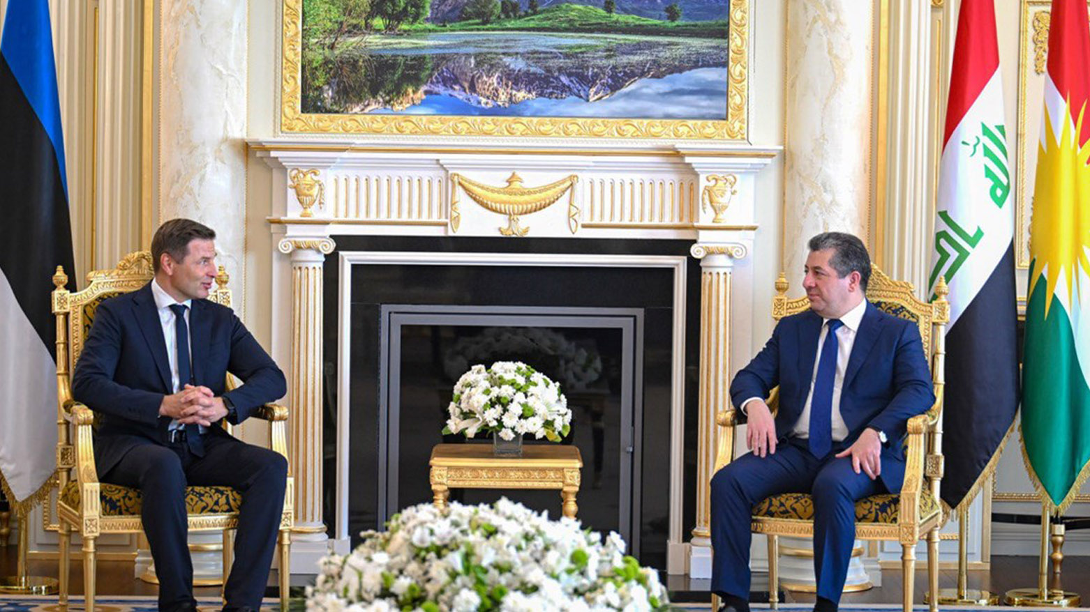 Kürdistan Bölgesi Başbakanı Mesrur ​​Barzani ve Estonya Savunma Bakanı Hanno Pevkur
