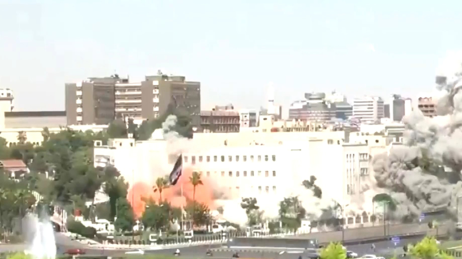 The Syria’s General Staff Headquarters after the Israeli air raids on it in Damascus, Jul. 16, 2025. (Photo: IHA)