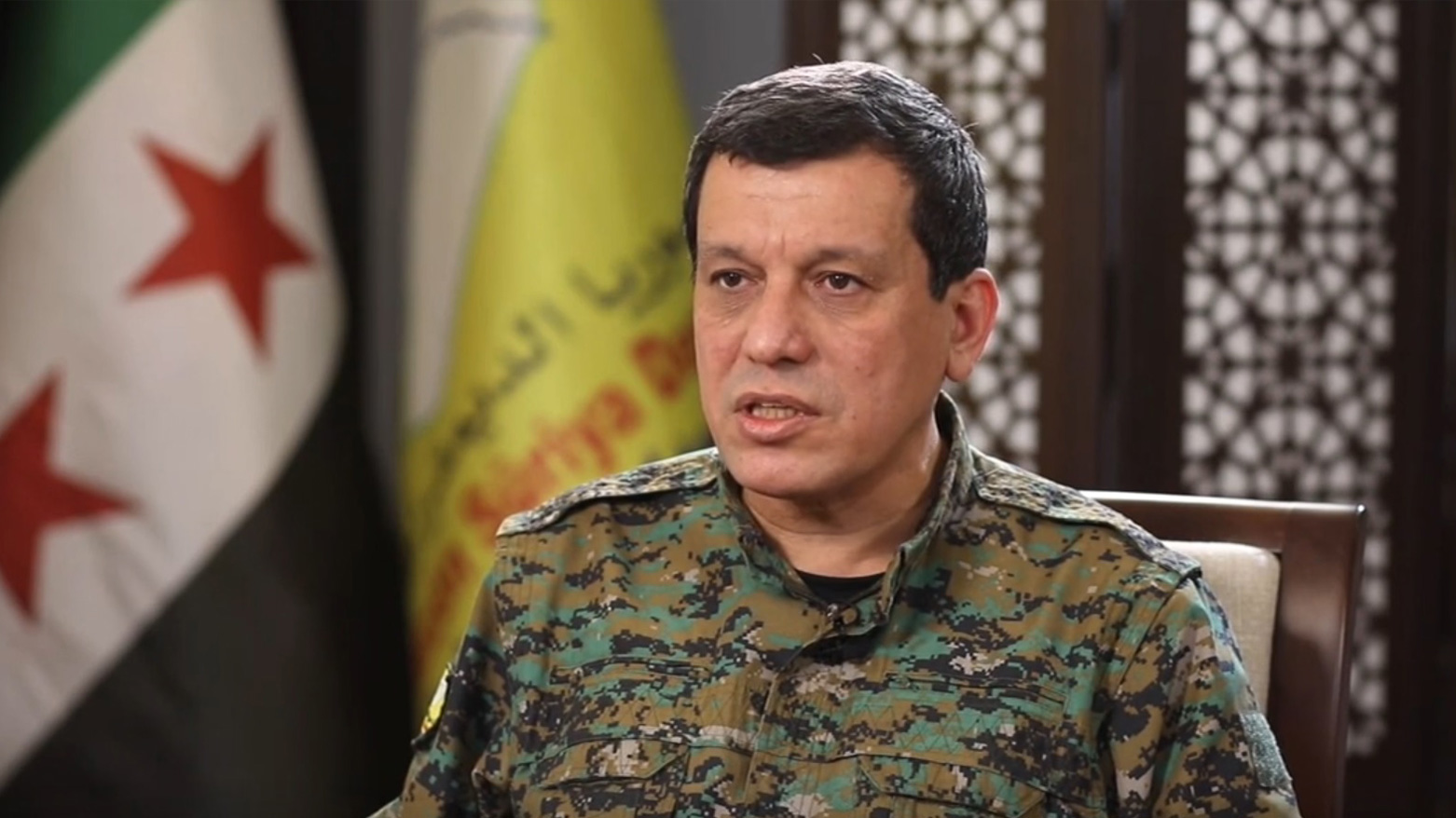 Mazloum Abdi, the Commander-in-Chief of the Syrian Democratic Forces (SDF). (Photo: Sky News Arabia)