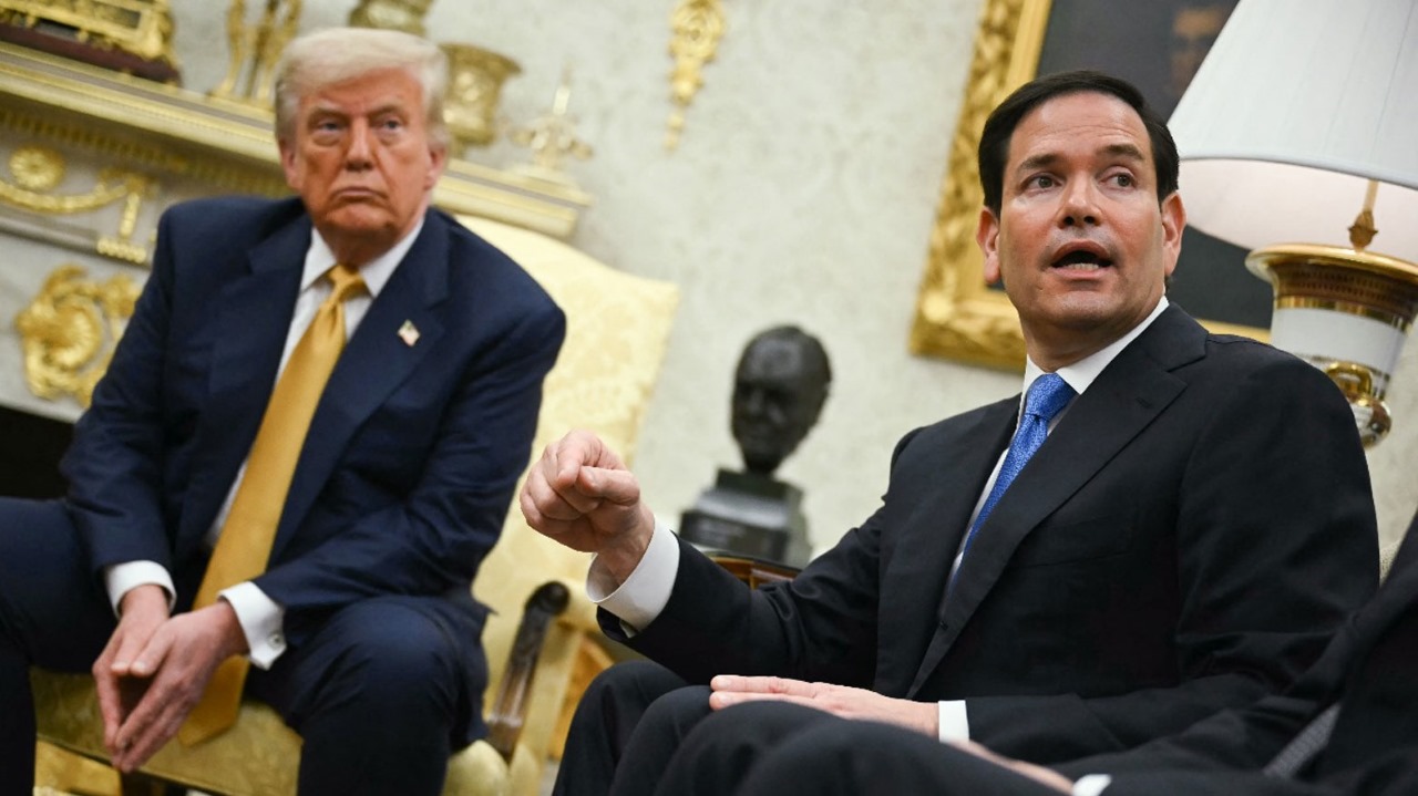 US President Donald Trump listens to Secretary of State Marco Rubio speak during a meeting in the Oval Office of the White House in Washington, DC, on July 16, 2025. (Photo: AFP)