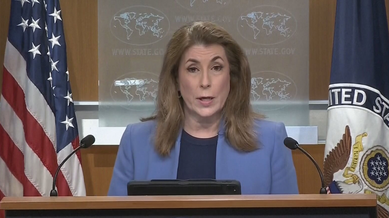 US State Department spokesperson Tammy speaking at the press briefing, July 16, 2025. (Photo: US State Department)
