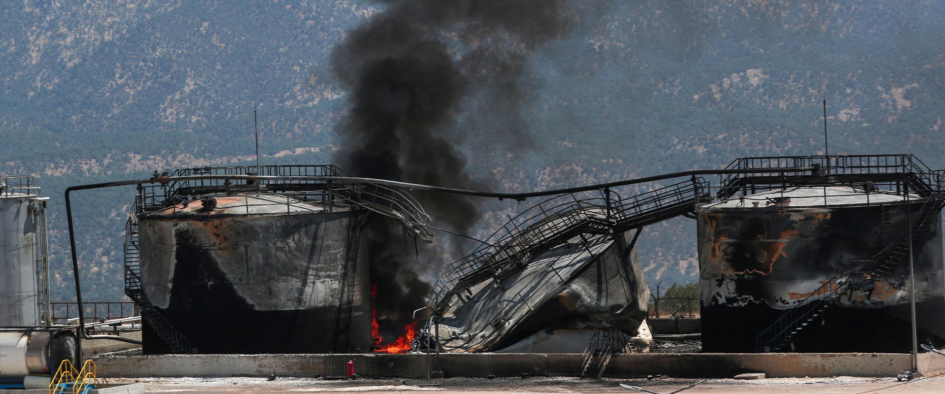 کێڵگەی نەوتی سەرسنک دوای هێرشەکان