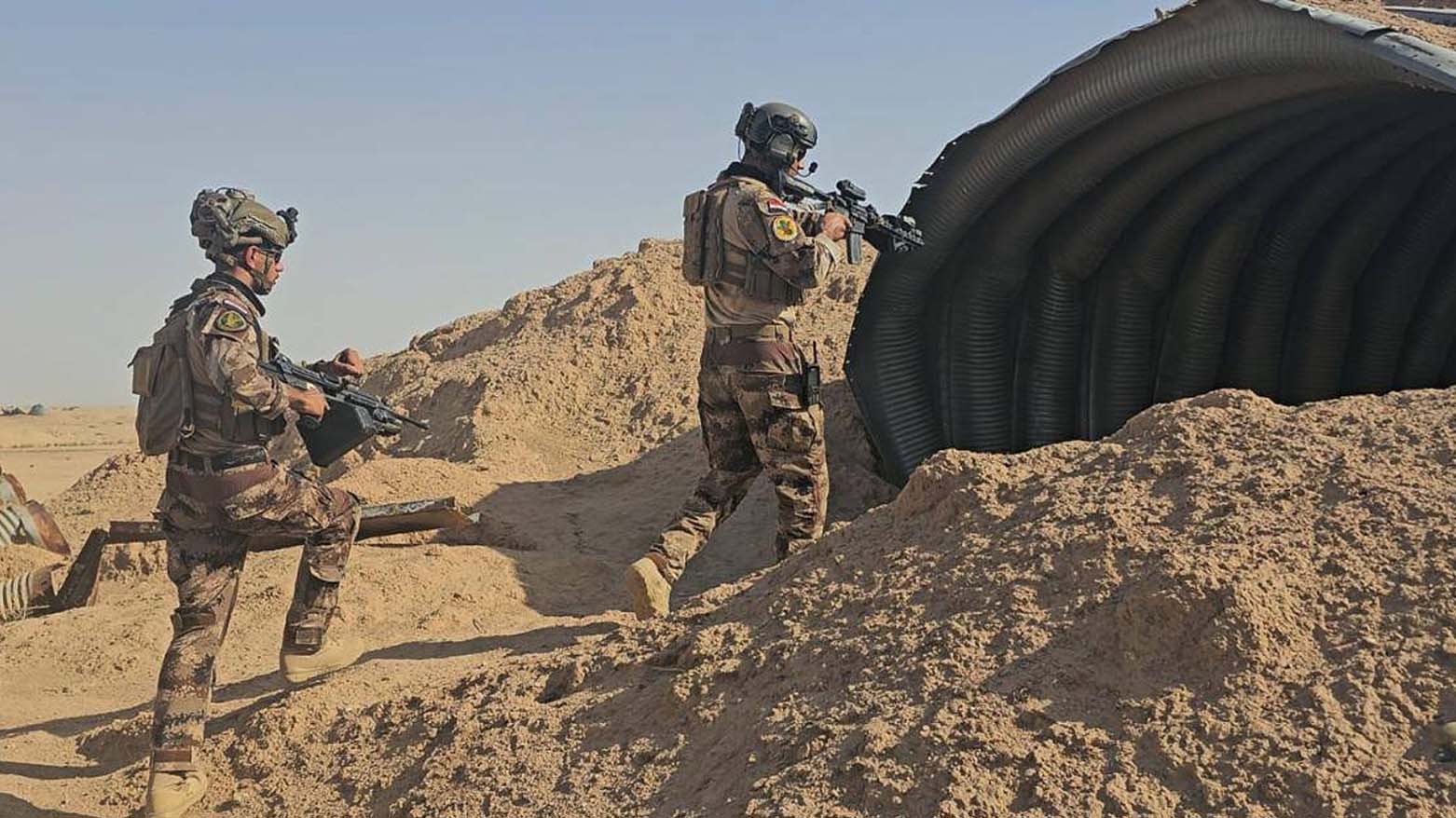 Iraqi security forces conducting a sweep of a cave. (Photo: Iraqi Media)