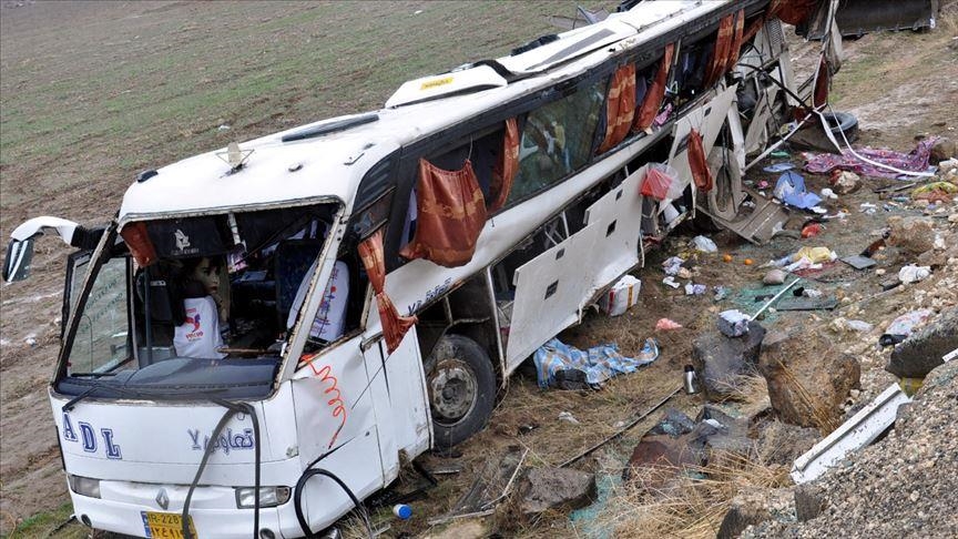 A Bus accident that took place in Iranian city of Yazd, on August 21, 2024. (Photo: AA)