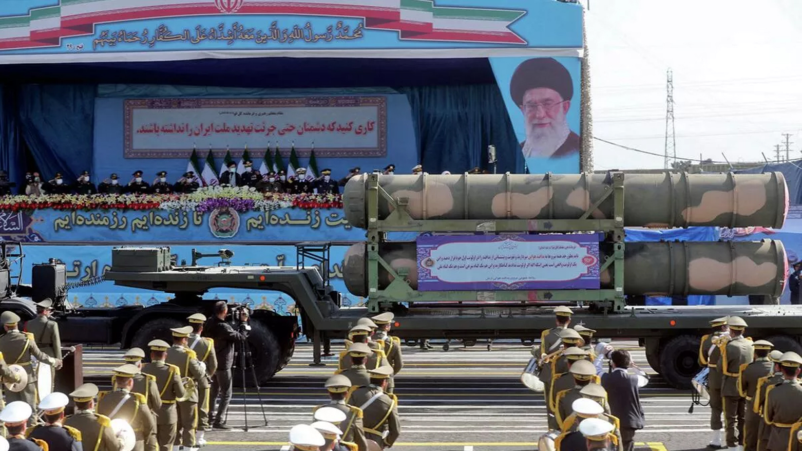 April 18, 2022 shows an Iranian air defence system on display during a military parade marking the country's annual army day in the capital Tehran. (Photo: AFP)