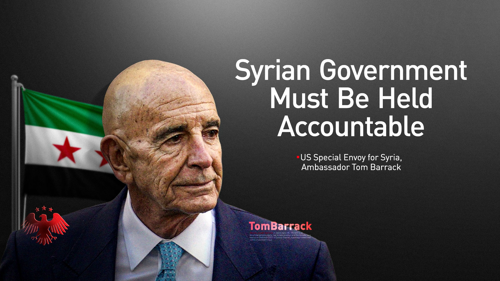 US Special Envoy for Syria, Ambassador Tom Barrack. (Photo: AP)