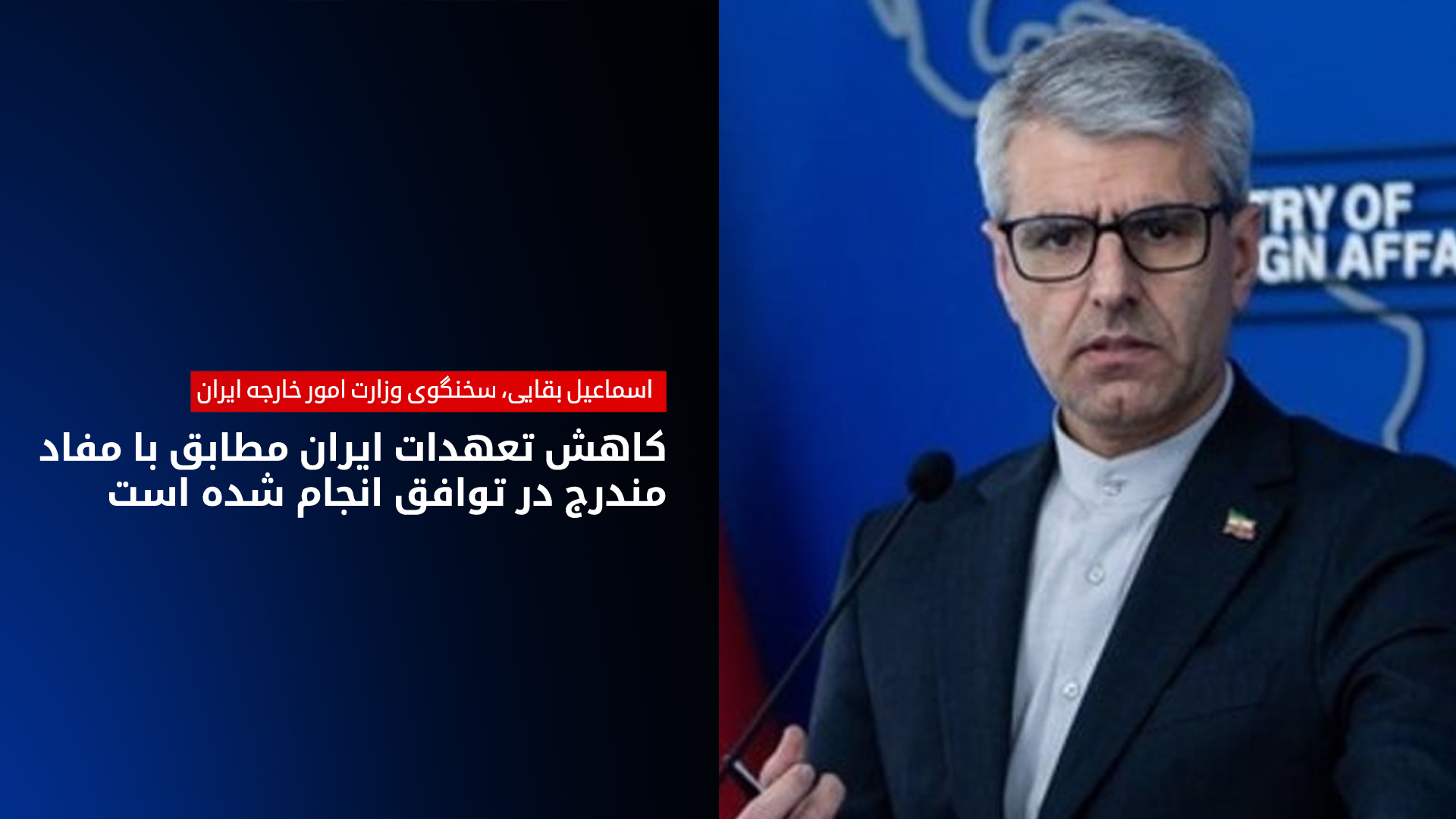 اسماعیل بقایی، سخنگوی وزارت امور خارجه ایران