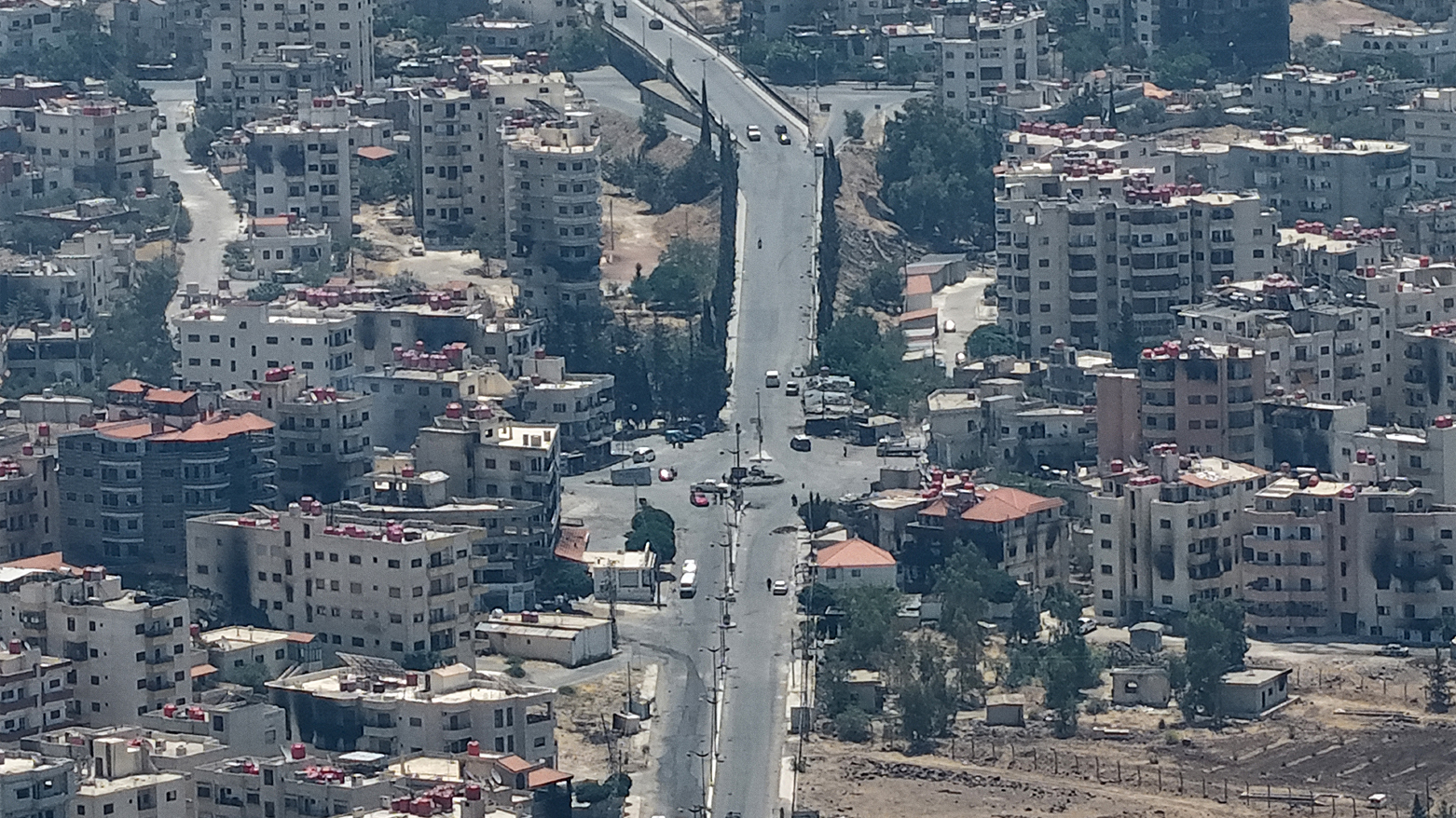 An aerial view of Sweida city. (Photo: AFP)