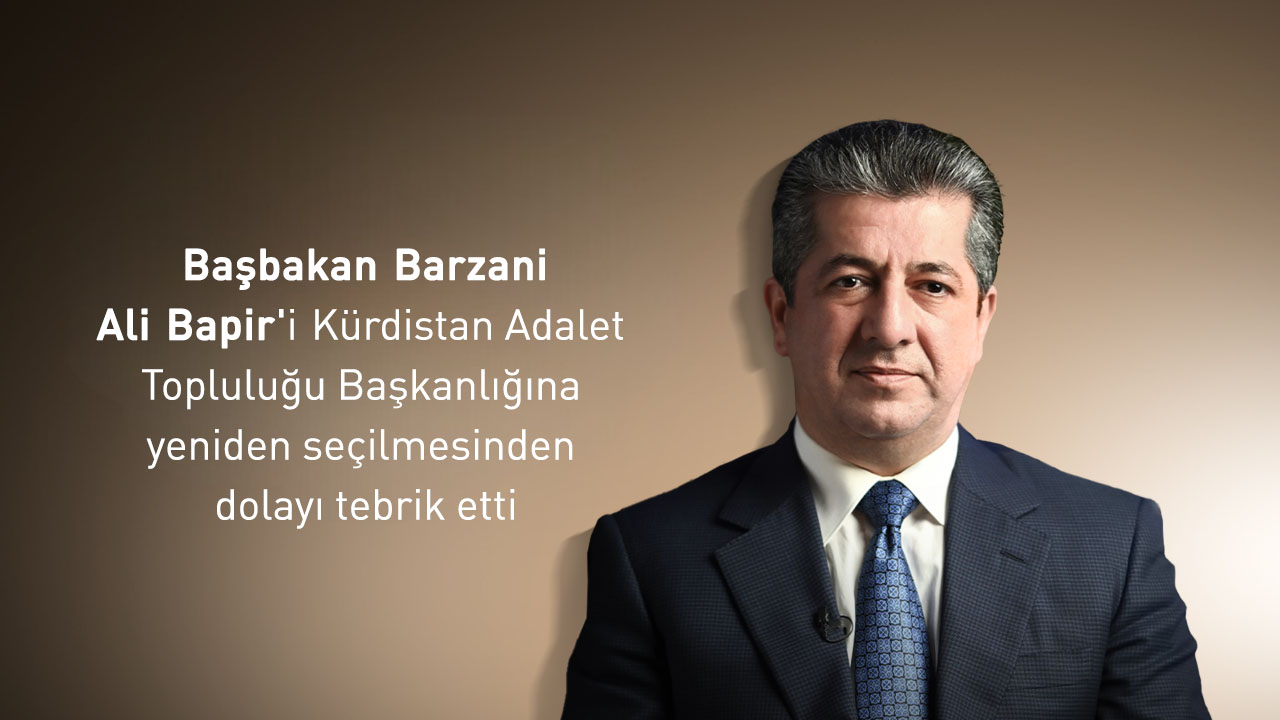 Başbakan Barzani'den Kürdistan Adalet Topluluğu Başkanı'na tebrik mesajı