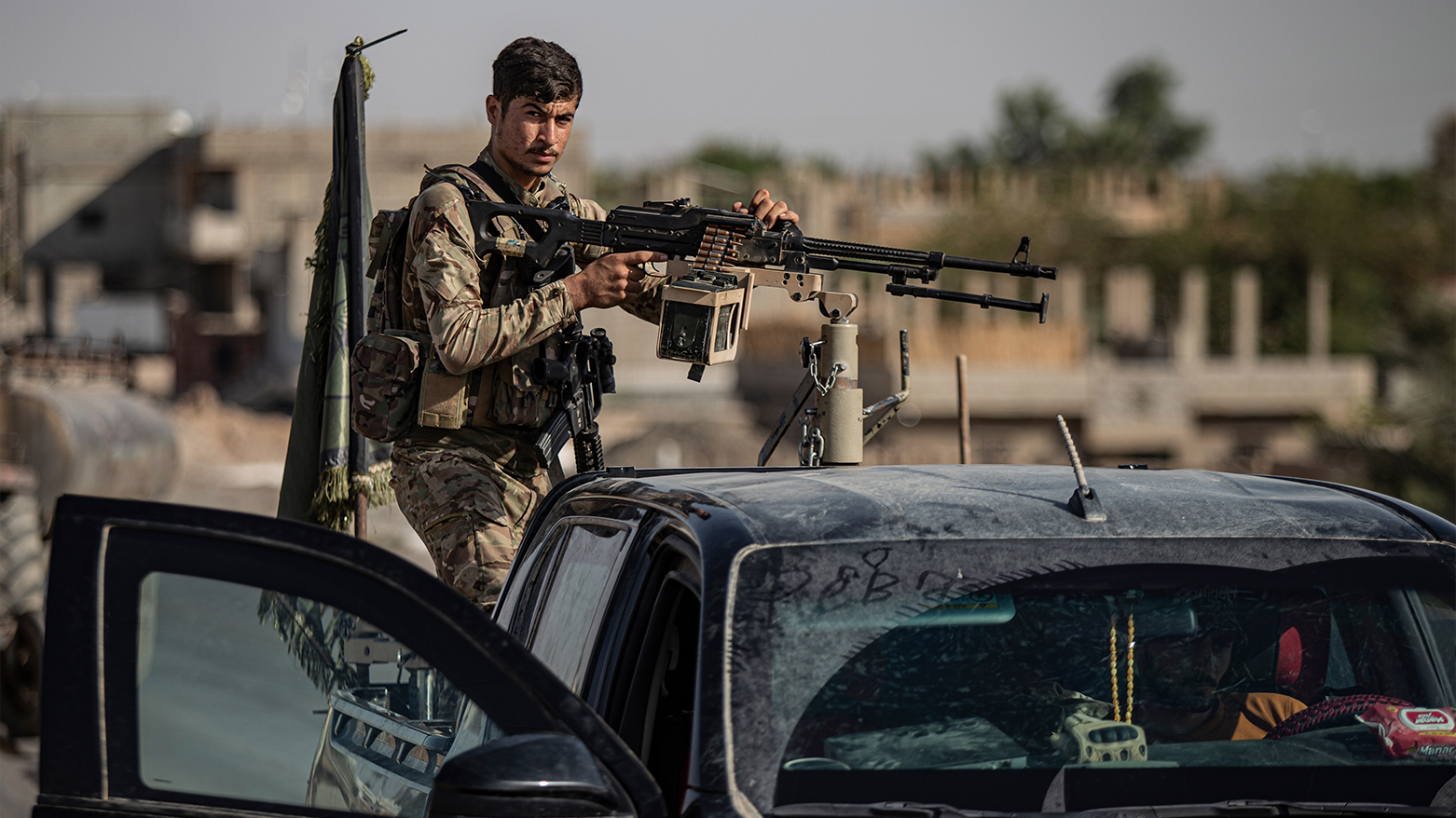 A U.S.-backed Syrian Democratic Forces (SDF) fighter. (AP)