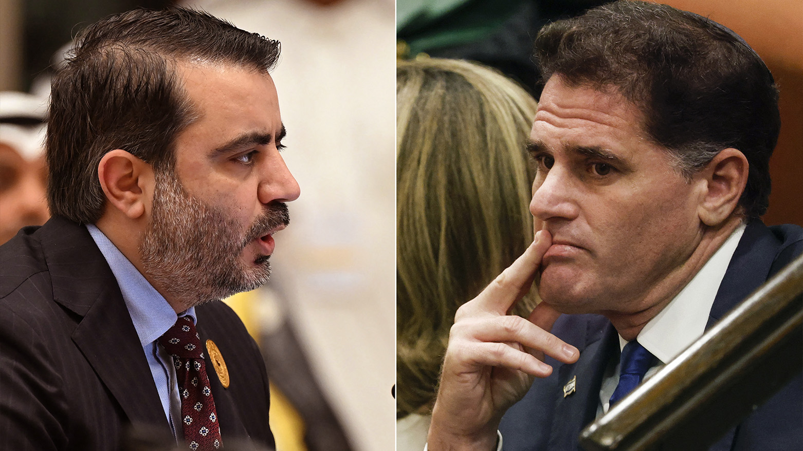 Syria's FM Asaad al-Shibani (L) and  Israeli Minister of Strategic Affairs Ron Dermer (R). (Photo: AFP)