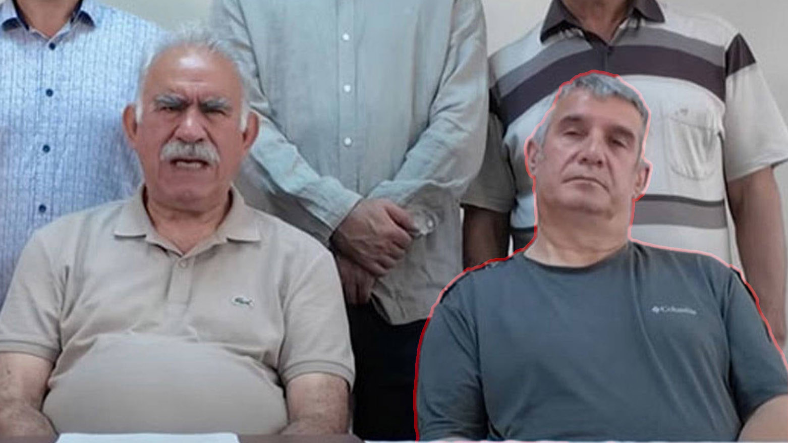 Veysi Aktaş, one of Ocalan’s inner secretariat (R),  Abdullah Ocalan, PKK's leader (L). (Photo: ANF)