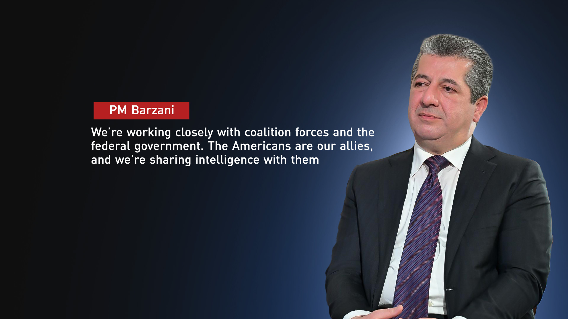 Kurdistan Region Prime Minister Masrour Barzani speaking with Asharq News, July 27, 2025. (Photo: Designed by Kurdistan24)