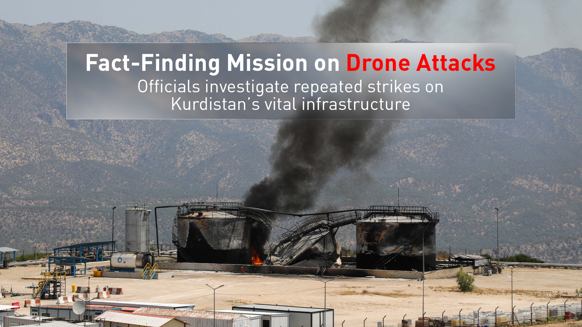 The photo shows the site of one of the recent drone attacks. (Photo: Kurdistan24)