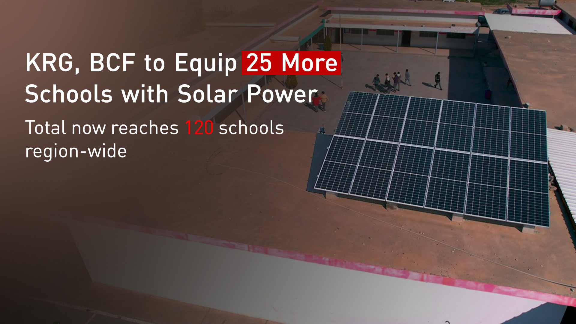A school in the Kurdistan Region with solar panels on its roof. (Photo: KRG)