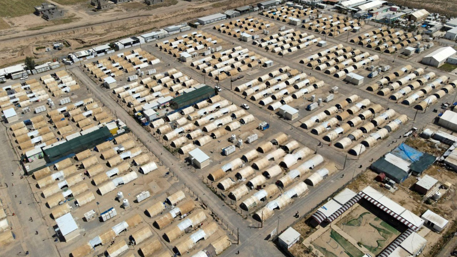 An aerial view of a refugee camp in Iraq. (AFP)