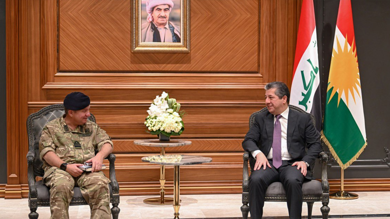 رئيس حكومة إقليم كوردستان يستقبل وفداً عسكرياً بريطانياً