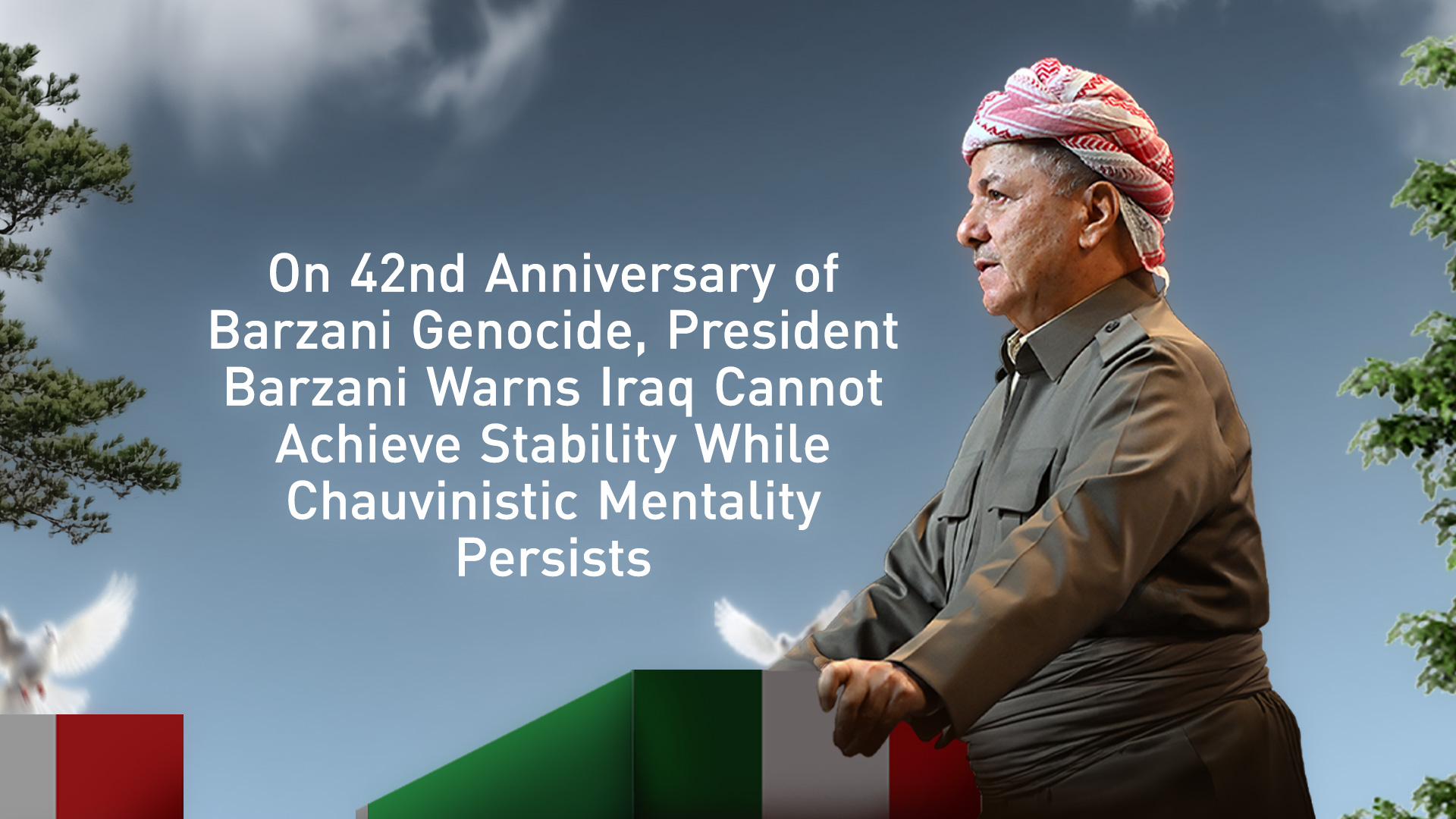President Masoud Barzani. (Graphics: Kurdistan24)