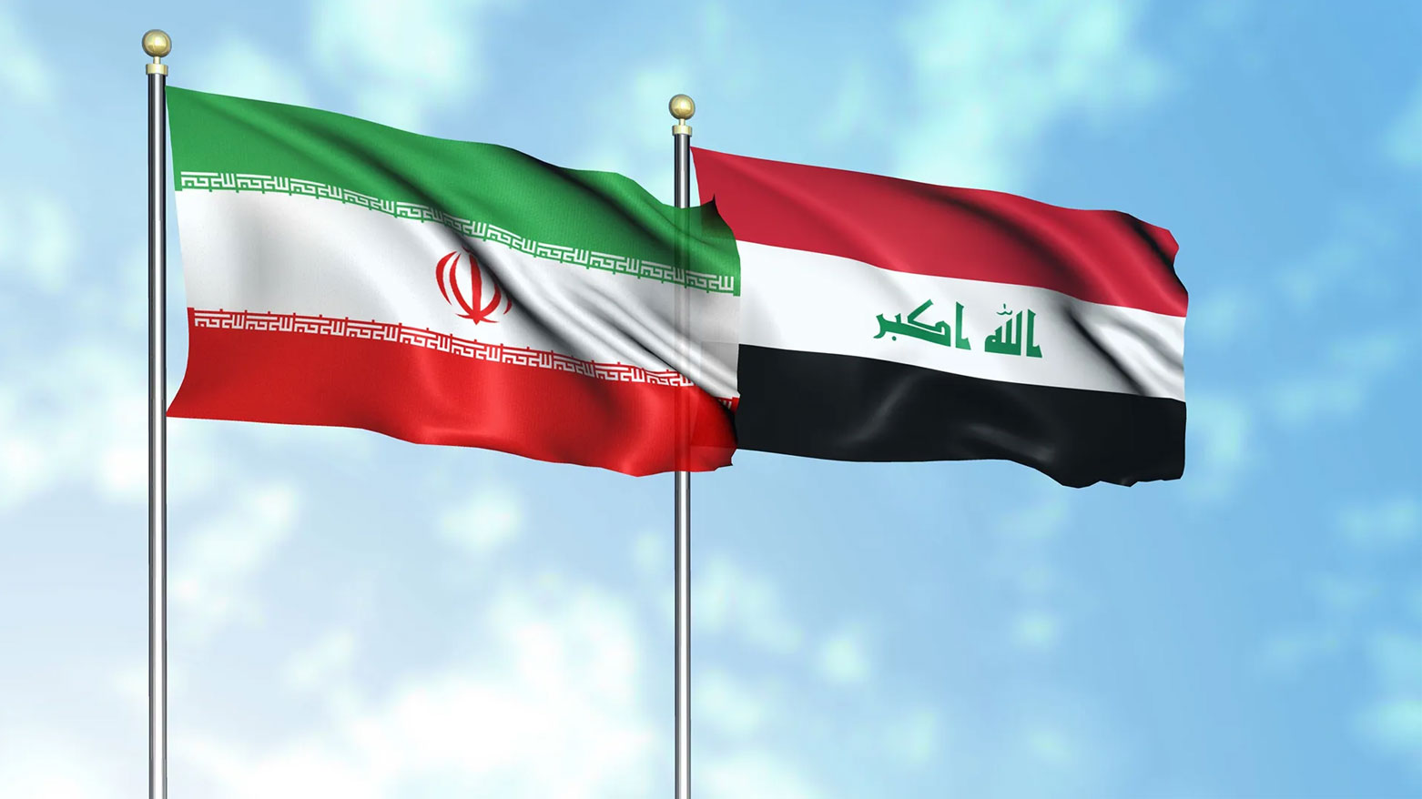 Iranian flag (L), the Iraqi flag (R). (Graphic: Designed by Kurdistan24)