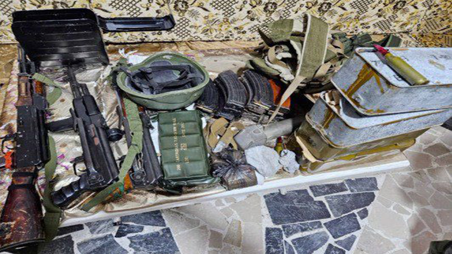 Confiscated Weapons by Israel in Southern Syria. (Photo: IDF)