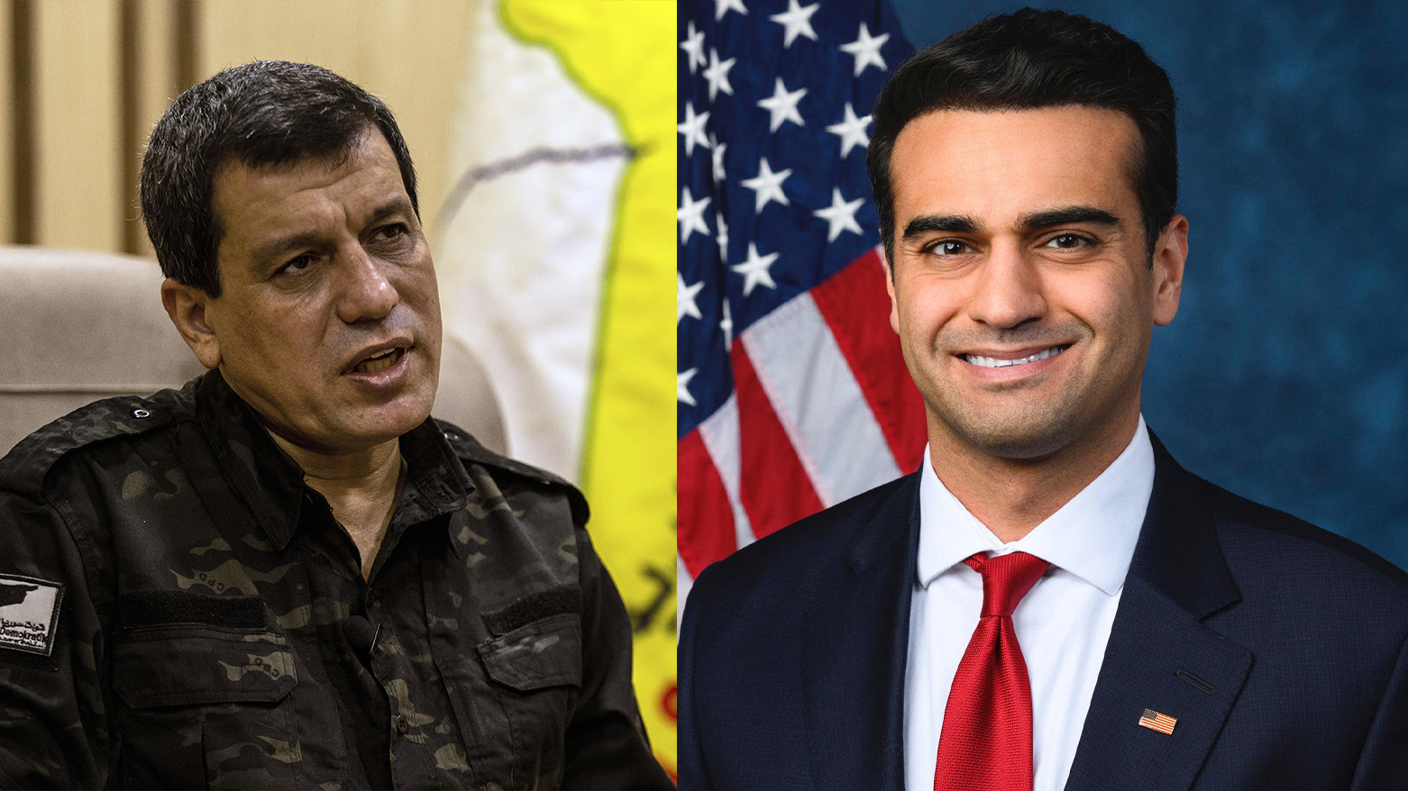 U.S. Congressman Abraham J. Hamadeh (R) and SDF Commander Mazloum Abdi (L). (Photo: Kurdistan24)