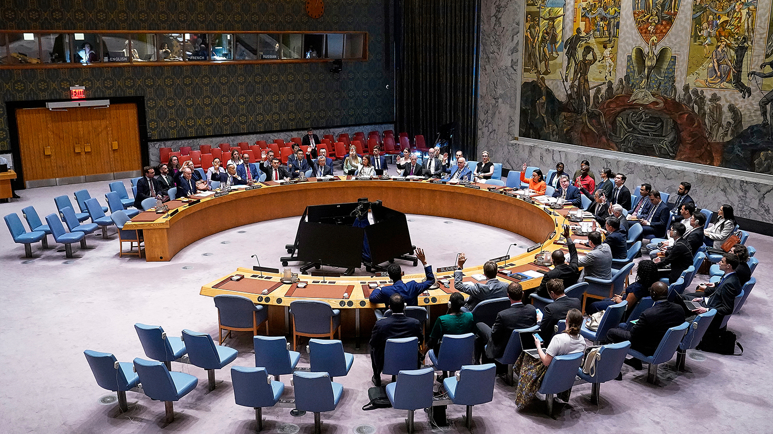 The photo shows a session of the United Nations Security Council. (AP)
