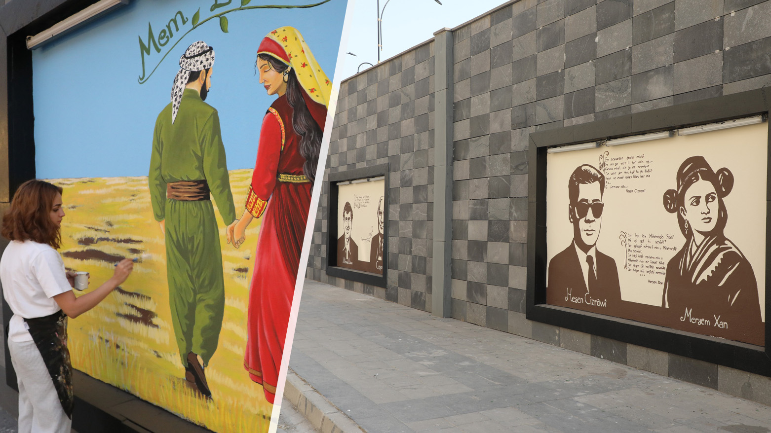 وێنەی کەسایەتییە ناودارەکانی کورد لەسەر دیوارەکانی 'جەزیرەی بوتان' نەخشێنران