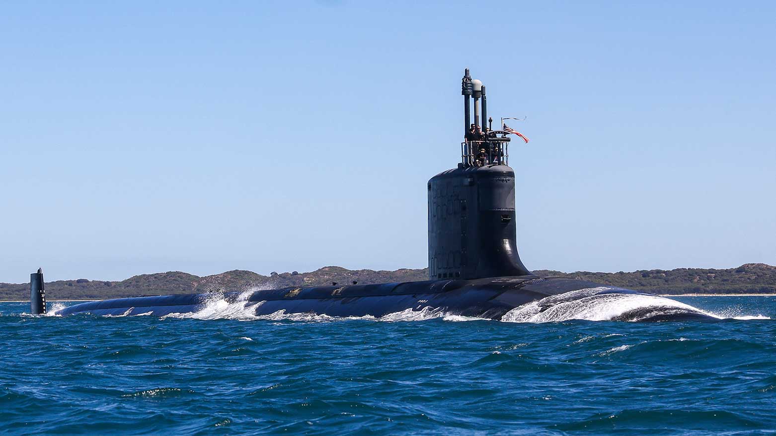 USS Minnesota (SSN-783) Virginia-class fast attack submarine off the west Australian coast, March 16, 2025. (Photo: AP)