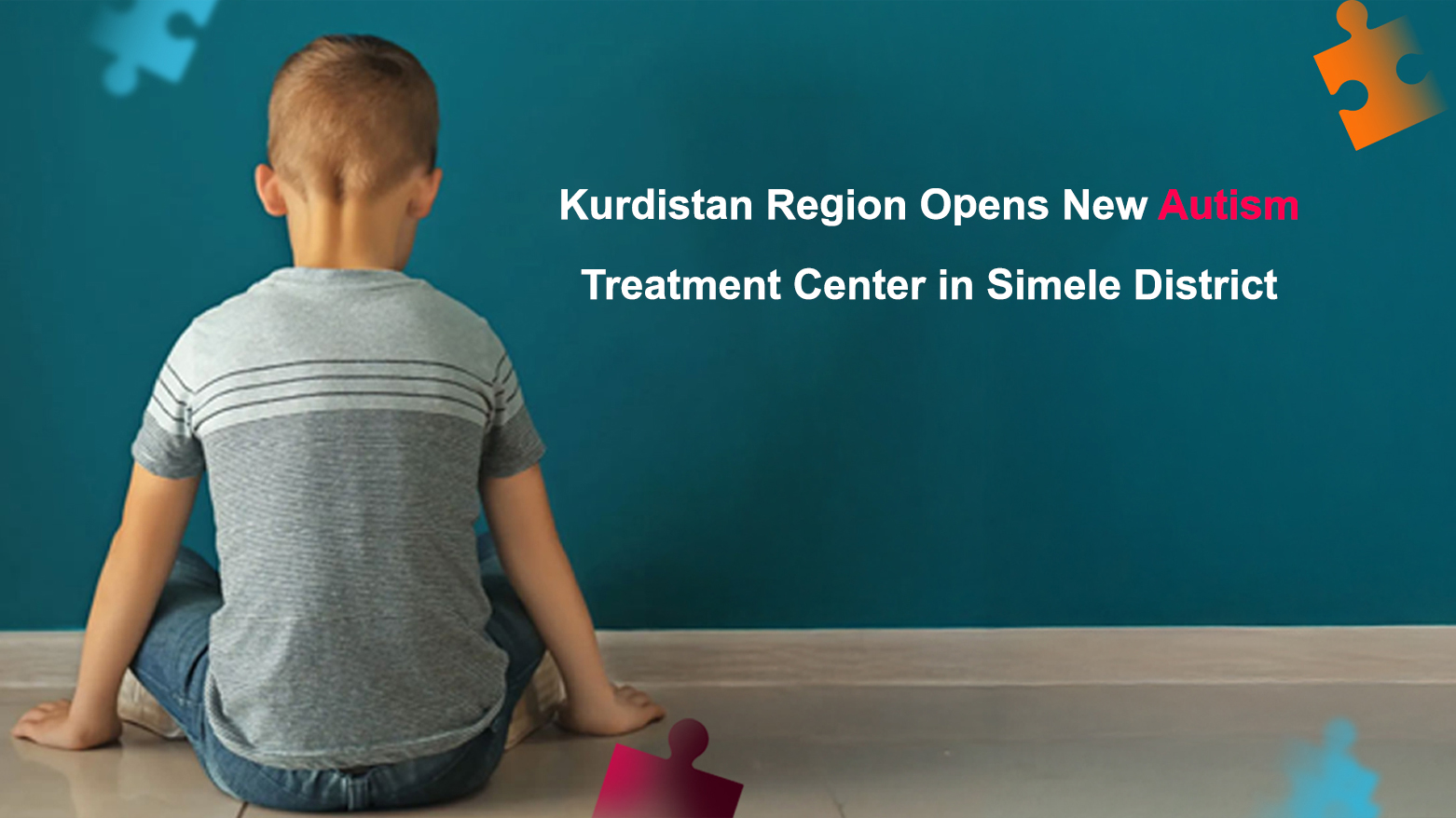 A photo shows a child with his back to the camera. (Graphic: Designed by Kurdistan24)