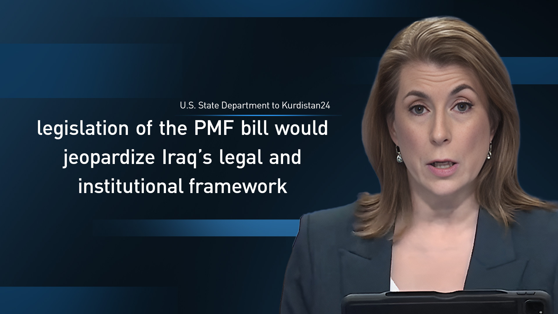 U.S. Department of State Spokesperson Tammy Bruce. (Graphic: Designed by Kurdistan24)