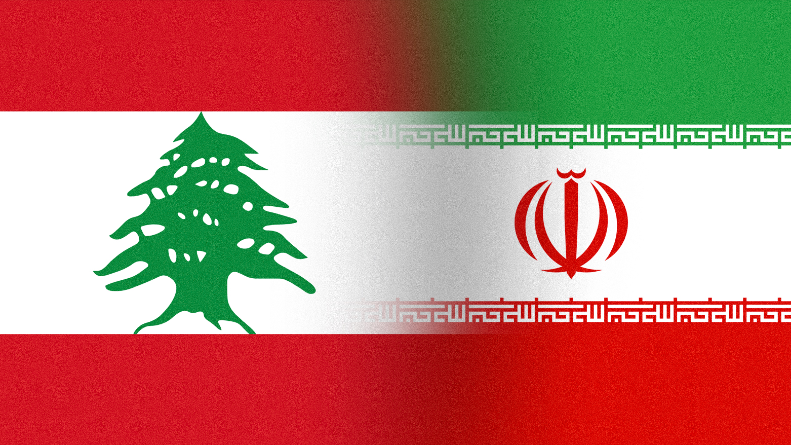 Lebanon's flag, (L), Iran's flag. (Graphics: Kurdistan24)