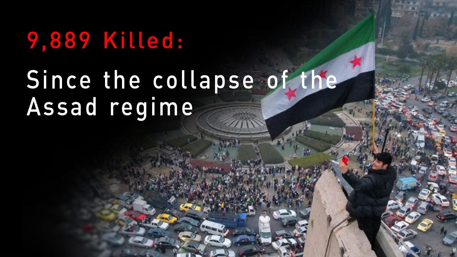 Syrian people celebrate their freedom, following the fall of Assad's regime, in December 2024. (Graphic: Designed By Kuesiatan24)