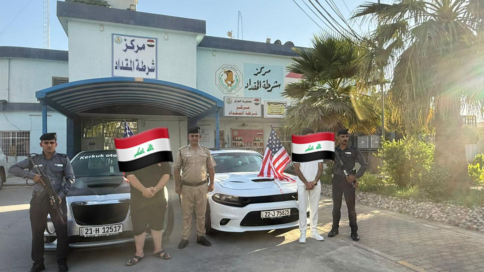 The photo shows the two Kurdish youths arrested and taken to al0-Miqdad police station in Kirkuk. (Photo: Social Media)
