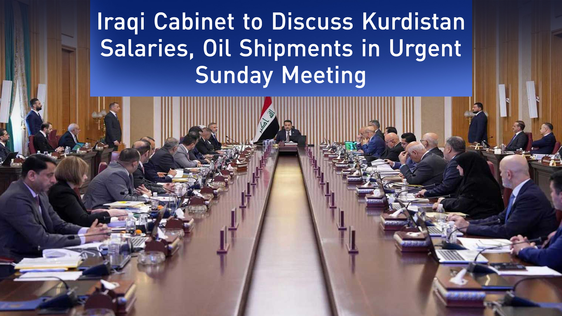 A meeting of Iraq's Council of Ministers, chaired by Prime Minister Mohammed Shia’ al-Sudani. (Graphics: Kurdistan24)