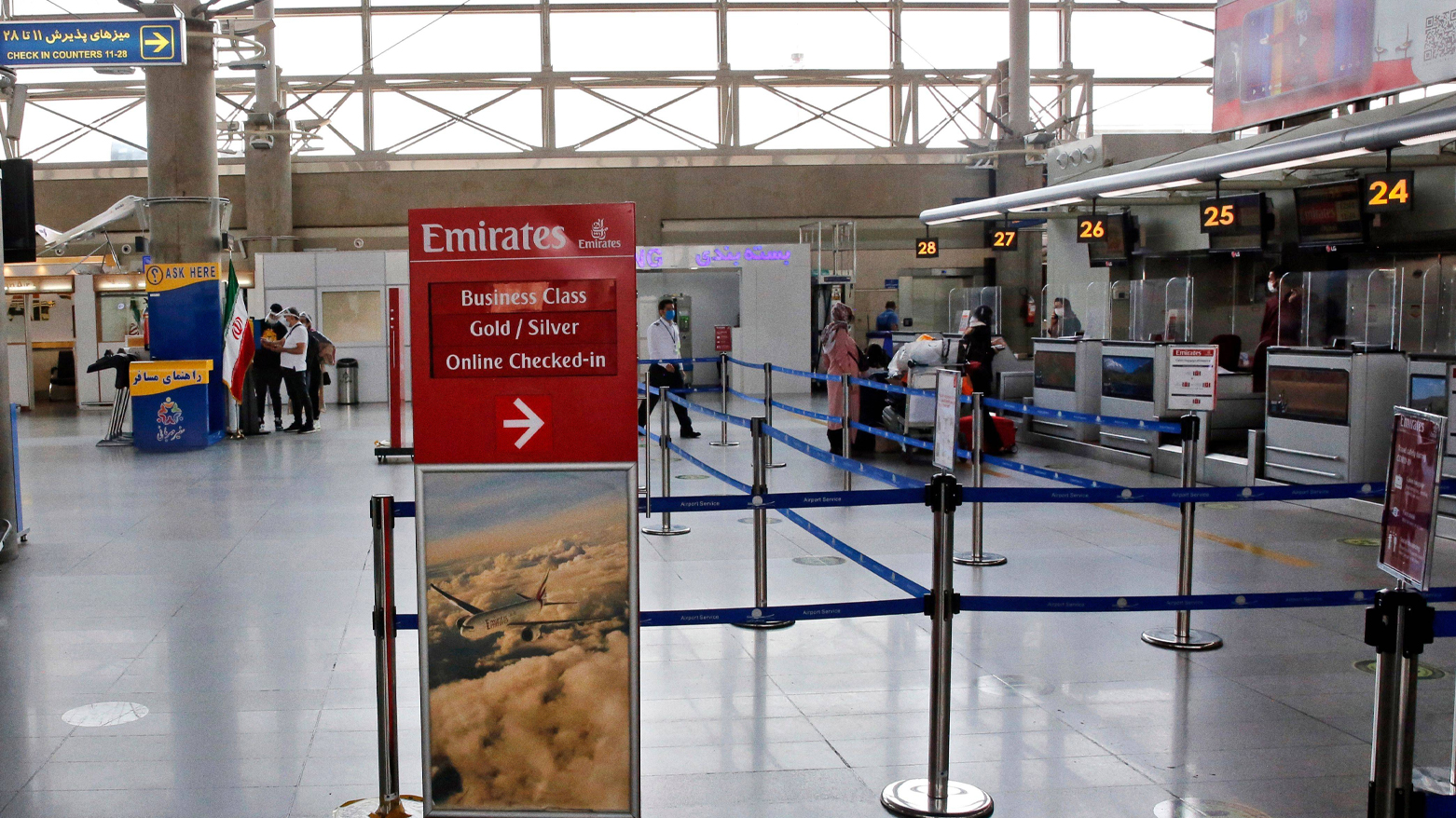 The photo shows Tehran's Imam Khomeini International Airport on July 17, 2020. (AFP)