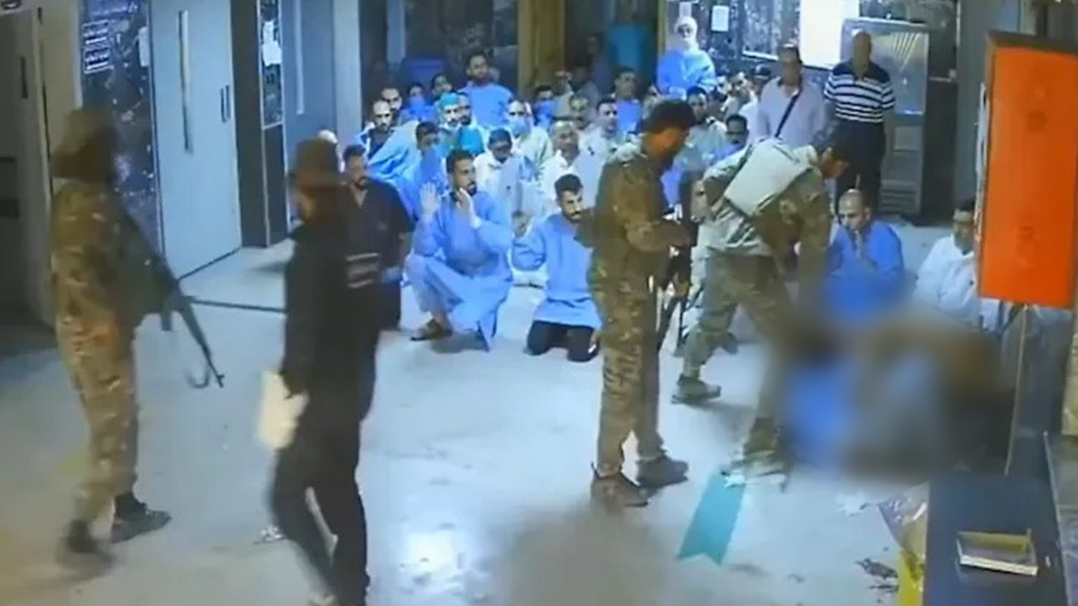 Screenshot from video purportedly showing the moment an unarmed man was shot dead inside a hospital in Sweida, Syria, July 16, 2025. (Photo: Syria’s local social media)