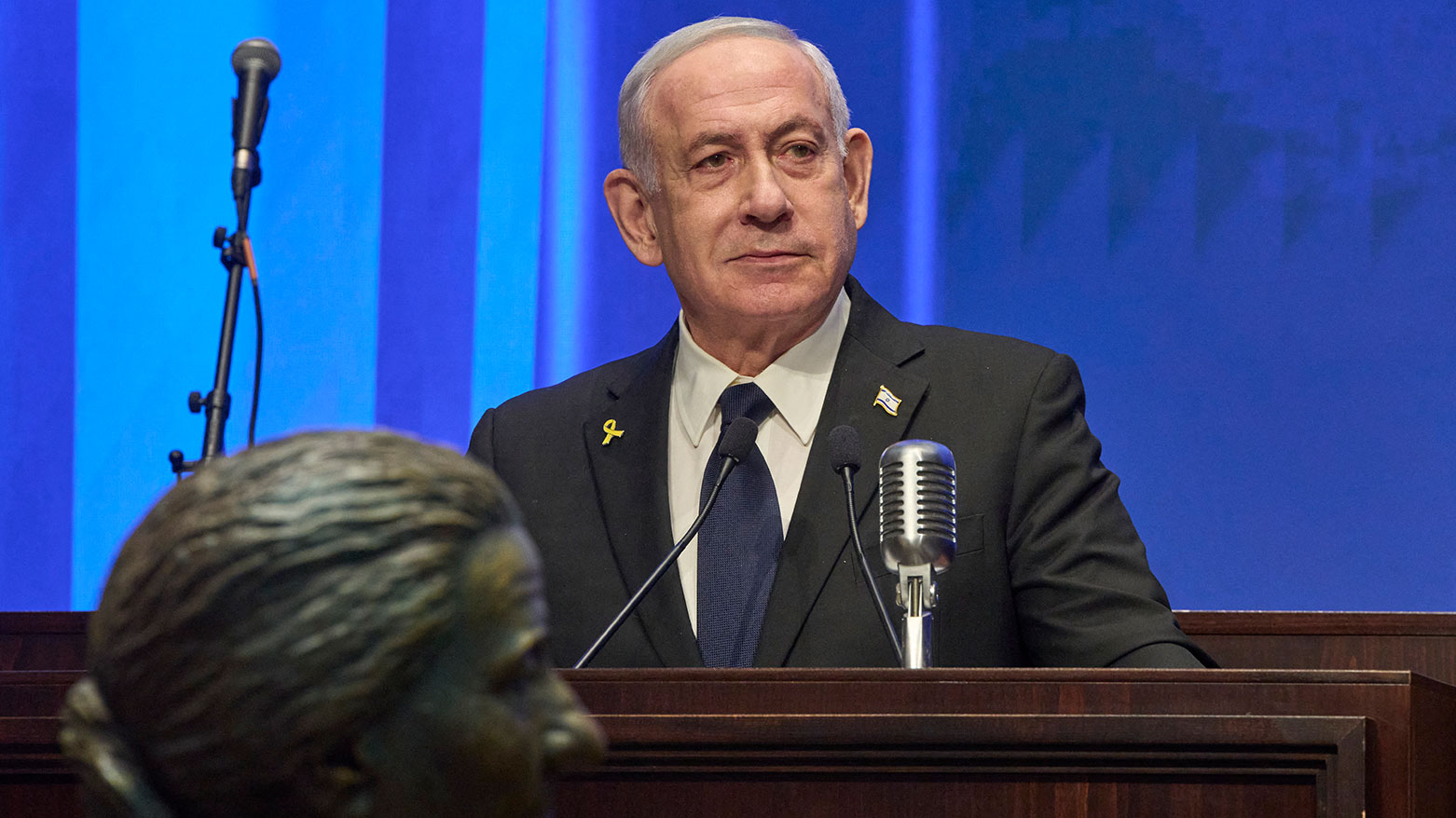 Israel's Prime Minister Benjamin Netanyahu speaks during the opening ceremony of the Knesset Museum in Jerusalem on August 11, 2025. (Photo: AFP)