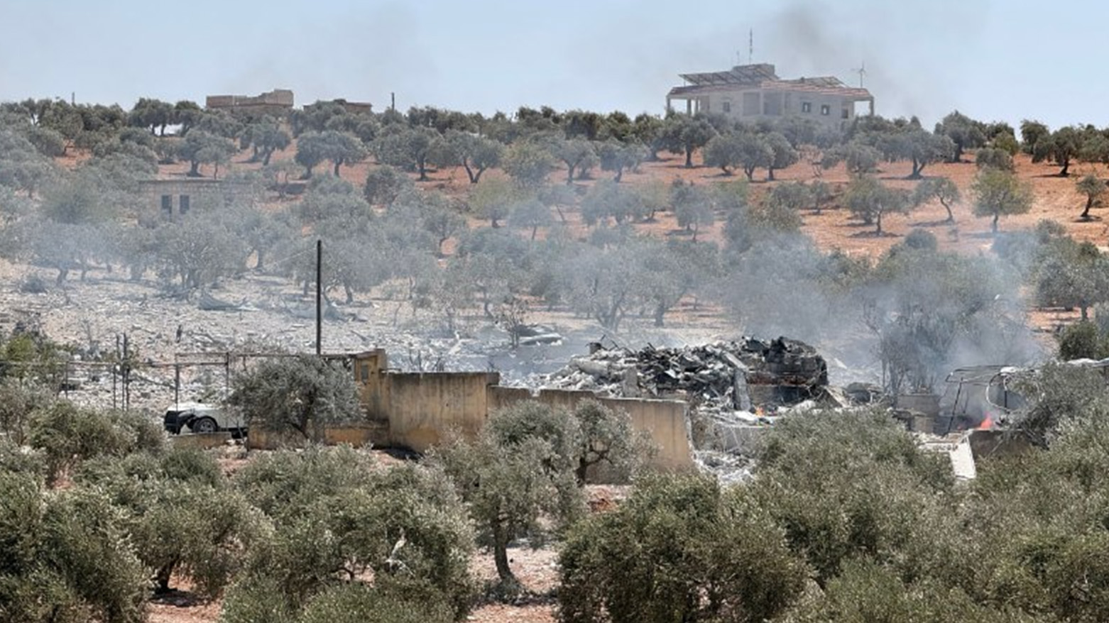 A photo of the explosion site in Idlib. (SANA)