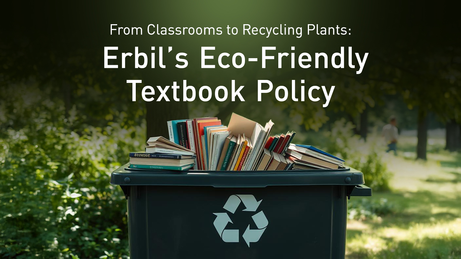 An illustration highlighting Erbil’s new eco-friendly textbook recycling initiative. (Graphics: Kurdistan24)