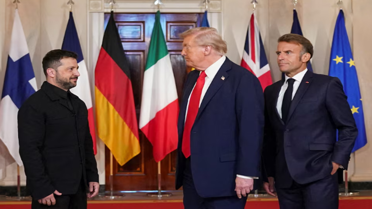 زێلێنسکی، ترەمپ و ماکرۆن لە کۆشکی سپی