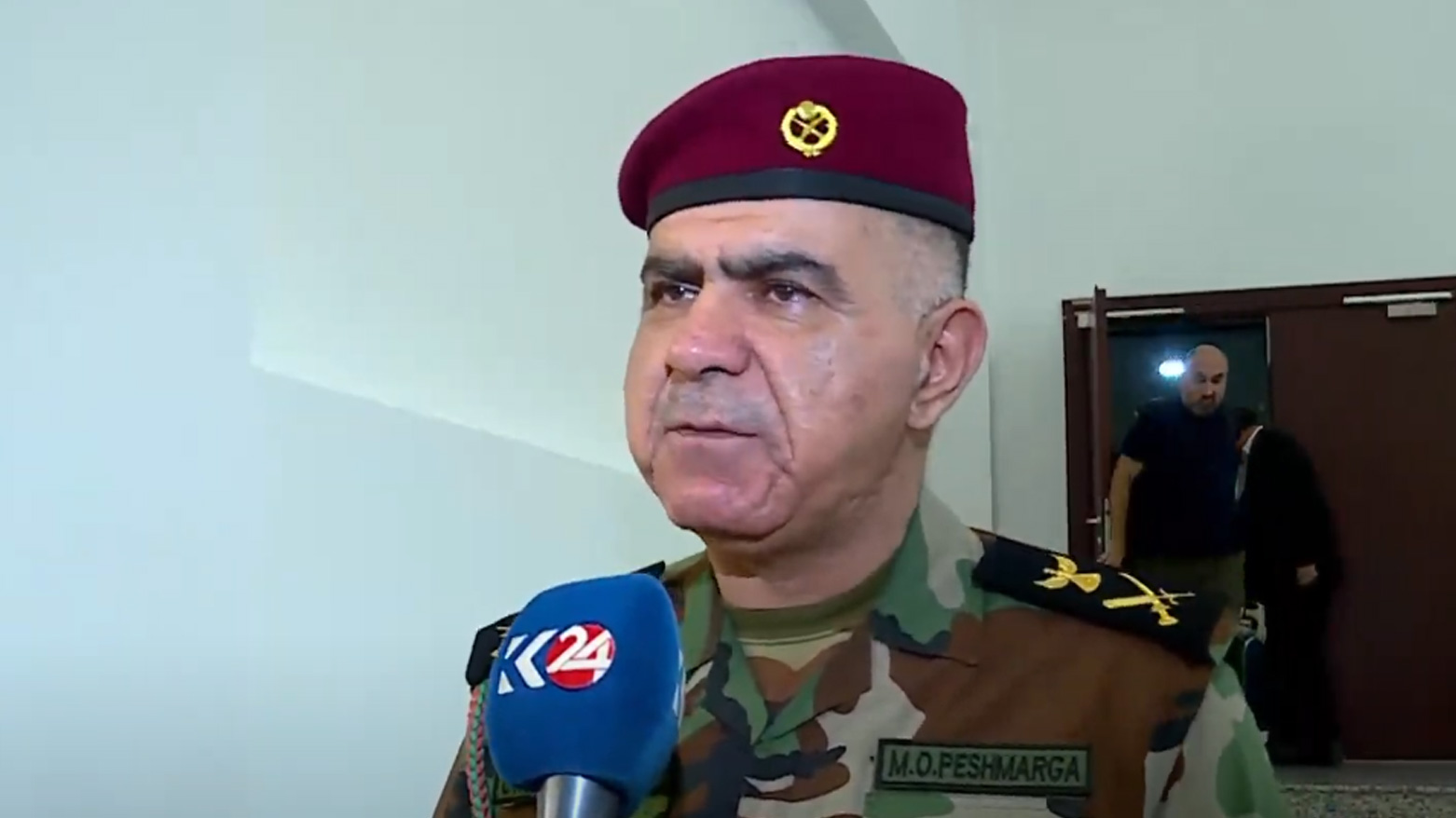 Osman Risha, spokesperson for the Ministry of Peshmerga Affairs, speaking to Kurdistan24, Aug. 19, 2025. (Photo: Kurdistan24)