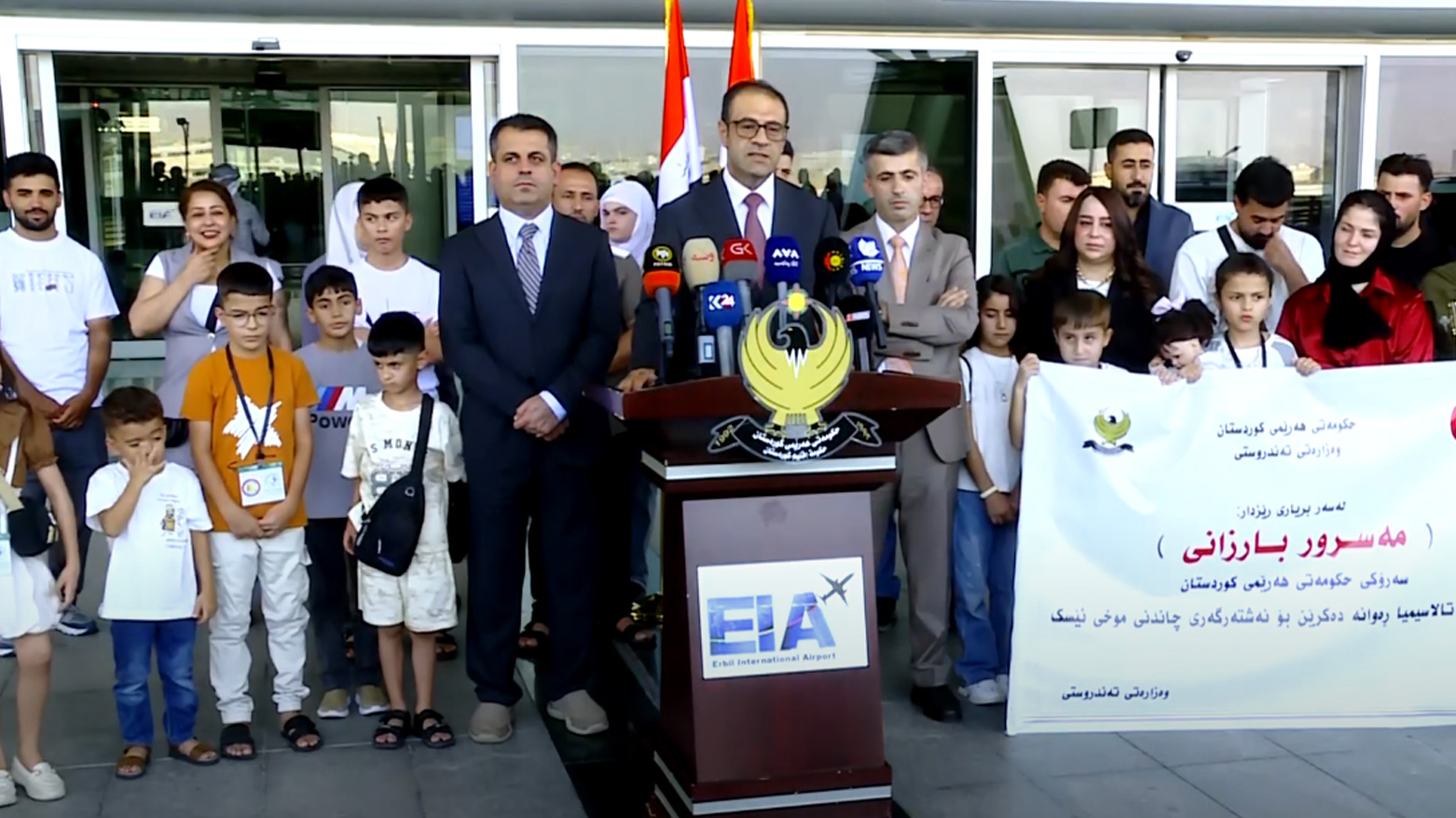 Erbil Health Director General Dlovan Mohammed speaking at the presser, Aug. 19, 2025. (Photo: Kurdistan24)