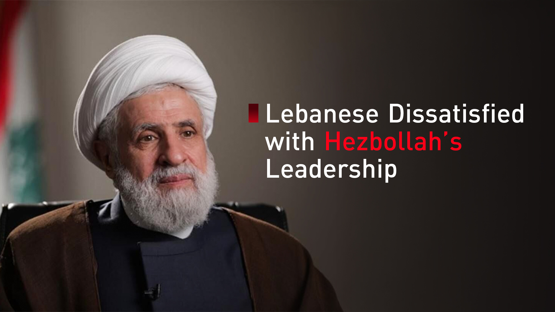 Hezbollah's Secretary General Naim Qassem. (Graphics: Kurdistan24)