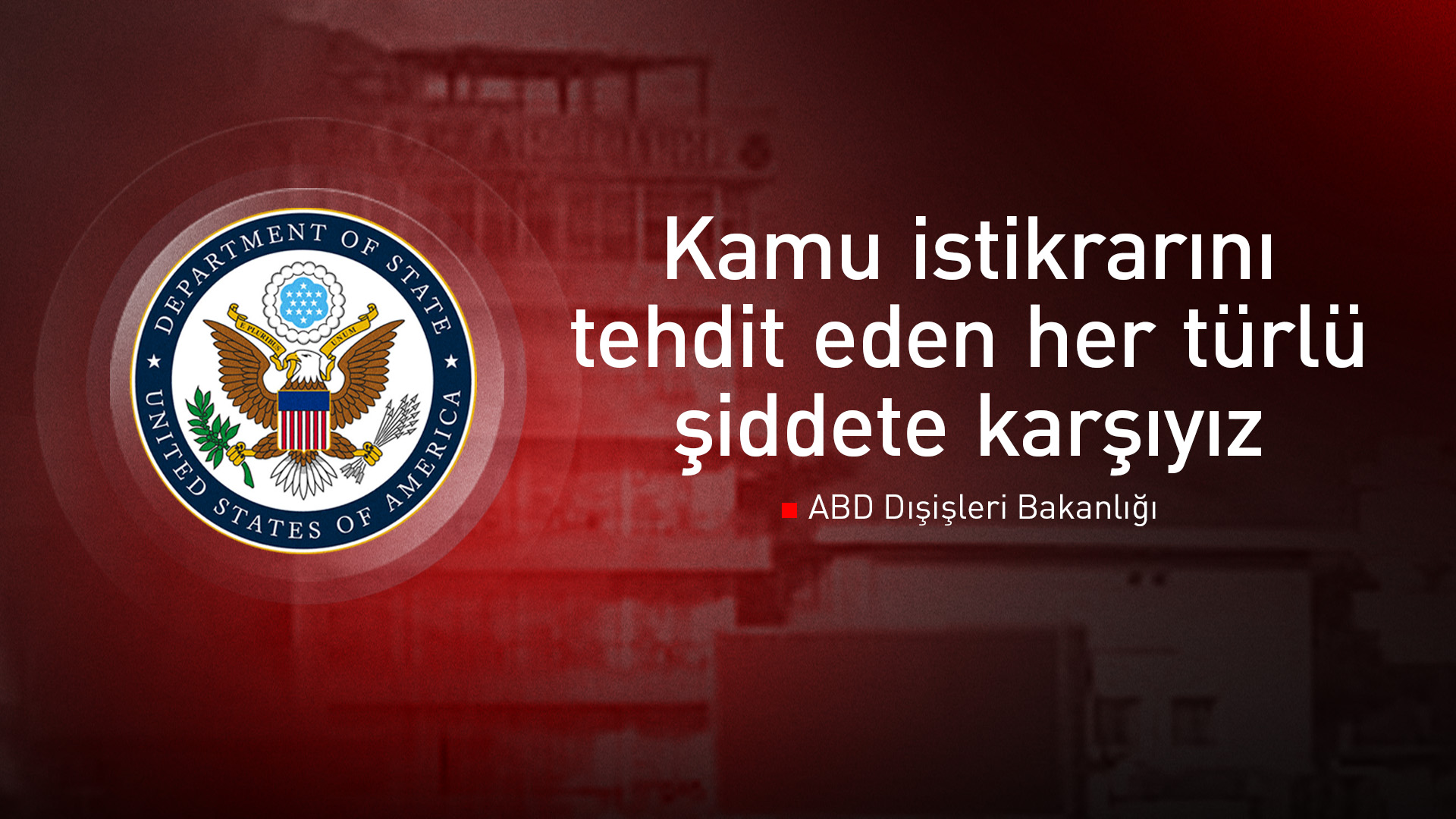 ABD, Süleymaniye'deki olaylar konusunda itidal çağrısında bulundu