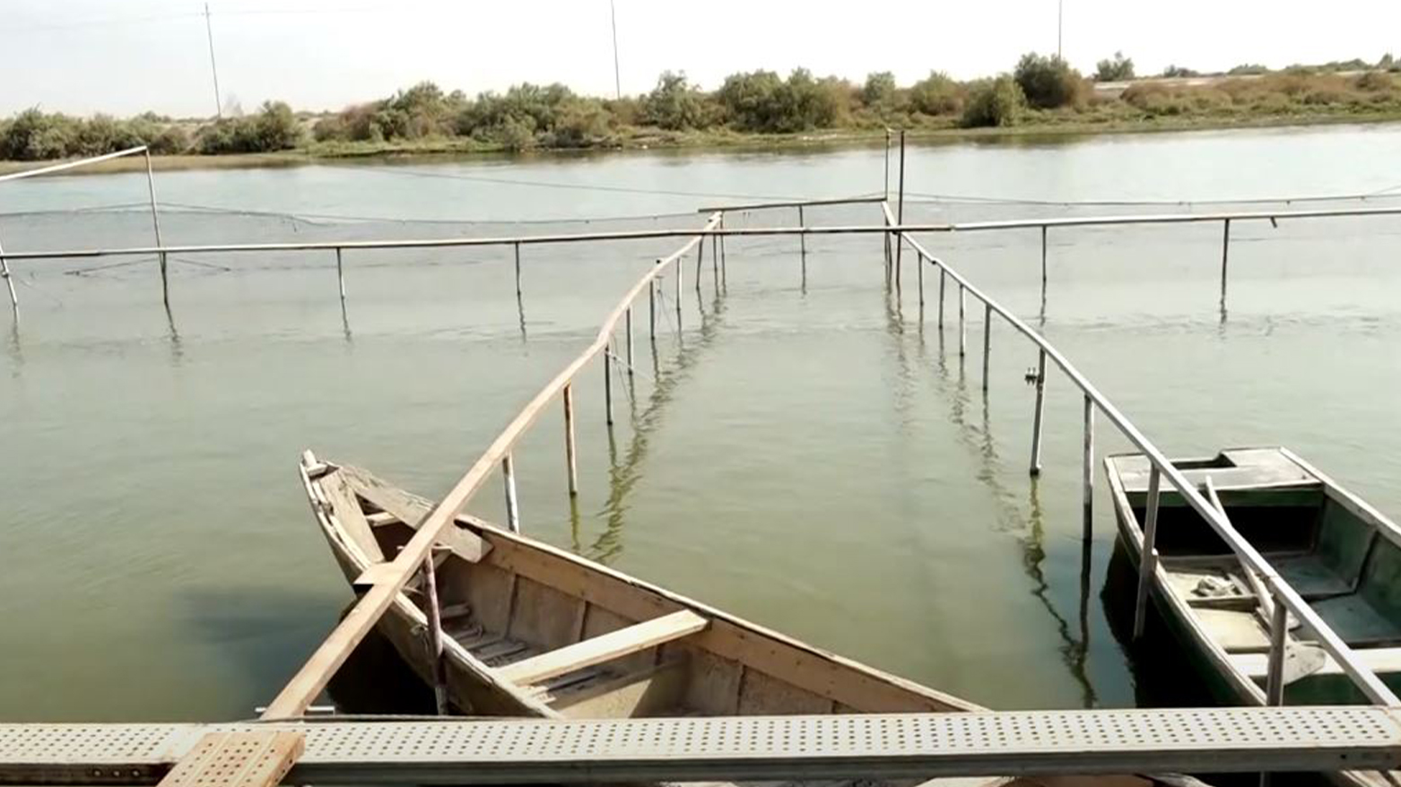 A picture showing boats and fish farms in Basra. (Photo: Kurdistan24)