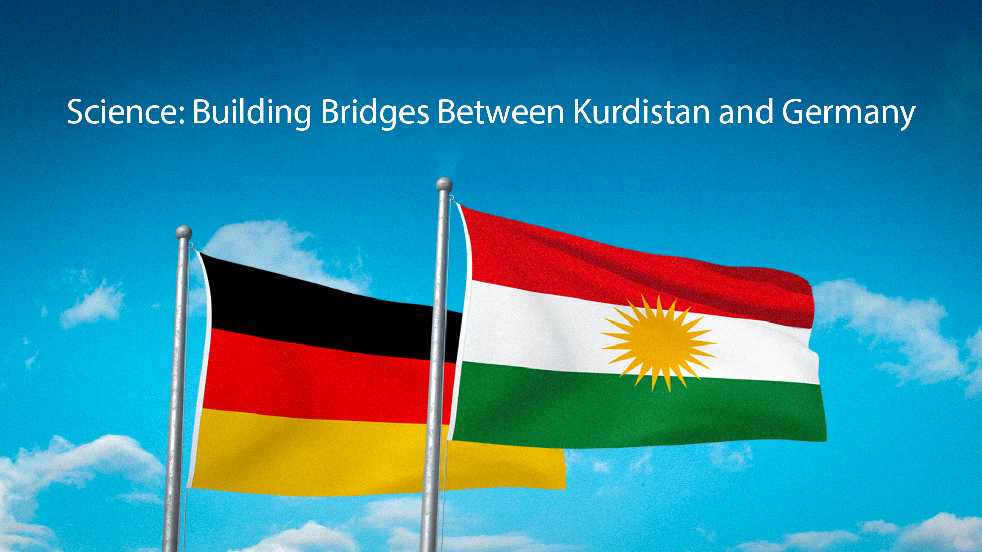 The flags of Germany and Kurdistan are shown in this photo. (Photo: Kurdistan24)