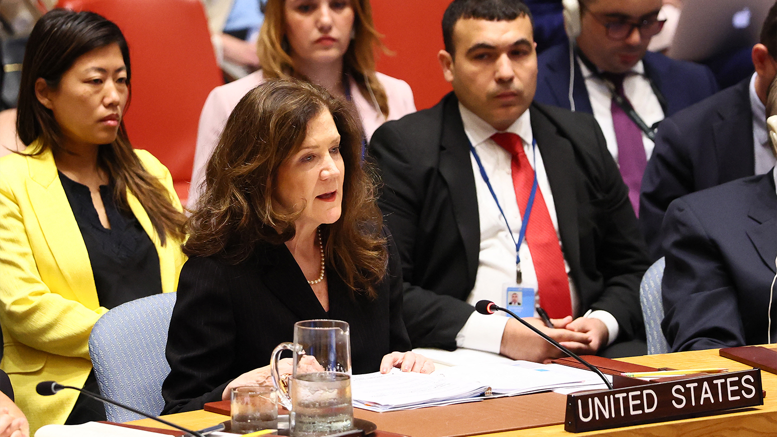 Ambassador Dorothy Camille Shea, Chargé d’Affaires ad interim of the United States, speaks during a UN Security Council meeting. (Photo: AFP)