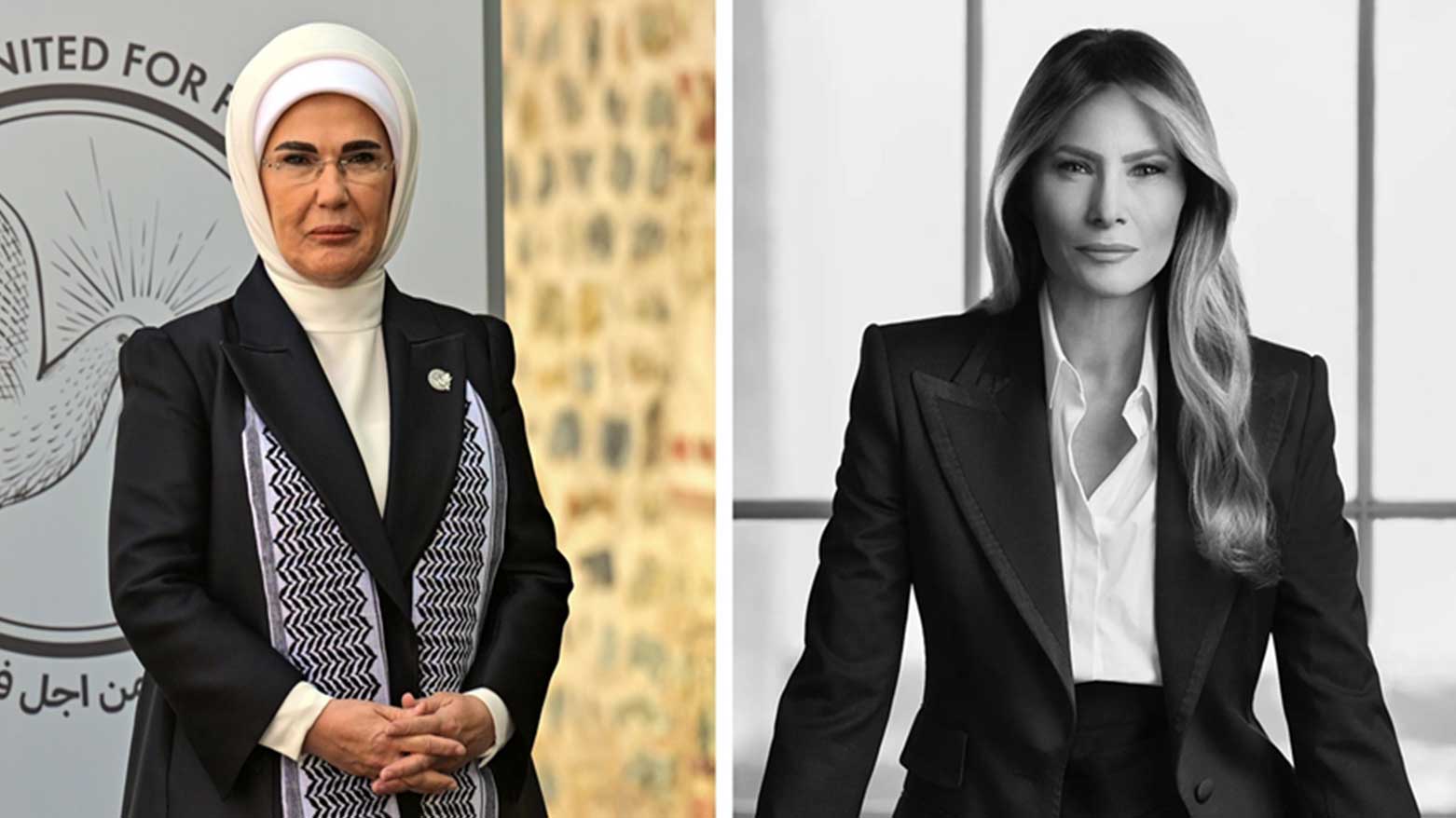 Turkey’s First Lady Emine Erdogan, (L), her U.S. counterpart Melania Trump. (Combo Photo: AA)